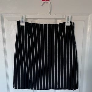 Black and White striped mini skirt